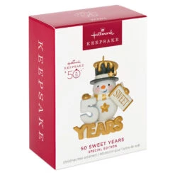Hallmark 50 Sweet Years Special Edition Ornament -Hallmark Store 50 Sweet Years Snowman Keepsake Ornament 1799QGO2509 04