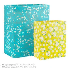 Hallmark Assorted Floral And Solid 8-Pack Medium And Large Gift Bags 9 Hallmark Assorted Floral And Solid 8-Pack Medium And Large Gift Bags -Hallmark Store Assorted Medium and Large Floral Solid Gift Bags 5EGB6639 03