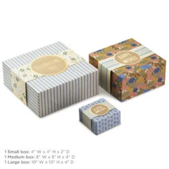 Hallmark 4", 8" And 10" Floral 3-Pack Gift Boxes With Bands 11 Hallmark 4", 8" And 10" Floral 3-Pack Gift Boxes With Bands -Hallmark Store Assorted Sizes Floral Gift Boxes With Bands 5EBC1230 04