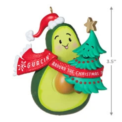 Hallmark Guacin' Around The Christmas Tree Ornament With Sound -Hallmark Store Avocado and Christmas Tree Keepsake Ornament 2199QGO2839 03