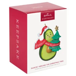 Hallmark Guacin' Around The Christmas Tree Ornament With Sound -Hallmark Store Avocado and Christmas Tree Keepsake Ornament 2199QGO2839 04