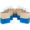 Hallmark 13" Blue And Kraft Paper 6-Pack Gift Bag -Hallmark Store Blue and Kraft Paper 6Pack Large Gift Bags 5EGB6399 01