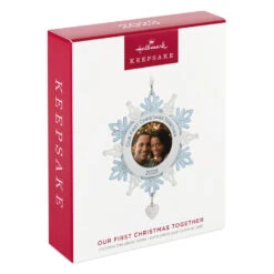 Hallmark Our First Christmas Together Snowflake 2023 Photo Frame Ornament -Hallmark Store BlueWhite Snowflake Picture Frame Keepsake Ornament 1699QGO2879 04