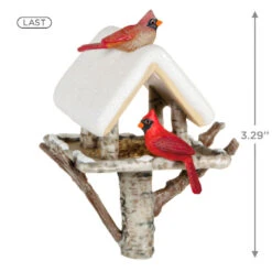 Hallmark Marjolein's Garden Winter Cardinals Ornament 10 Hallmark Marjolein's Garden Winter Cardinals Ornament -Hallmark Store Cardinals Birdfeeder Keepsake Ornament 1899QXR8099 03