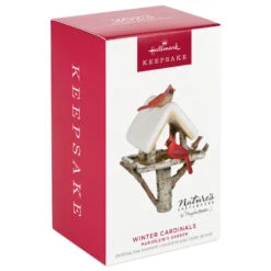 Hallmark Marjolein's Garden Winter Cardinals Ornament 11 Hallmark Marjolein's Garden Winter Cardinals Ornament -Hallmark Store Cardinals Birdfeeder Keepsake Ornament 1899QXR8099 04