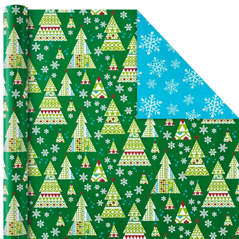 Hallmark Christmas Cheer 4-Pack Reversible Wrapping Paper Assortment, 150 Sq. Ft. 7 Hallmark Christmas Cheer 4-Pack Reversible Wrapping Paper Assortment, 150 Sq. Ft. - Image 5