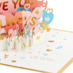 Hallmark Love You Always 3D Pop-Up Love Card -Hallmark Store Colorful Hearts 3D PopUp Love Card 1299LAD2904 04