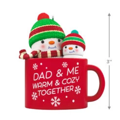 Hallmark Dad & Me Hot Cocoa Mug 2023 Ornament -Hallmark Store Dad Me Snowmen in Mug Keepsake Ornament 1599QGO2579 03