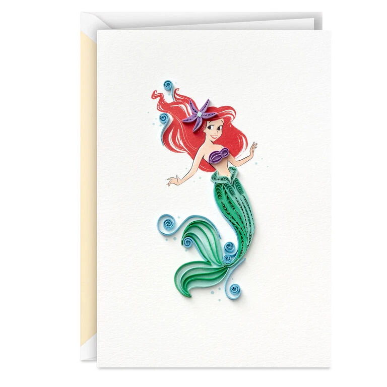 Hallmark Disney The Little Mermaid Ariel Happy Wish Quilled Paper Handmade Card 3 Hallmark Disney The Little Mermaid Ariel Happy Wish Quilled Paper Handmade Card