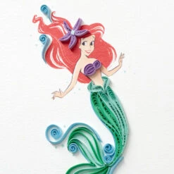 Hallmark Disney The Little Mermaid Ariel Happy Wish Quilled Paper Handmade Card 13 Hallmark Disney The Little Mermaid Ariel Happy Wish Quilled Paper Handmade Card -Hallmark Store Disney The Little Mermaid Ariel Quilled Paper Card 1299LAD2858 04