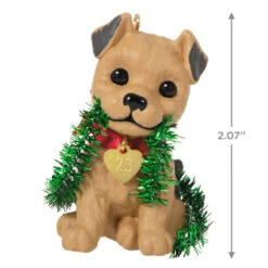 Hallmark Puppy Love Terrier 2023 Ornament 10 Hallmark Puppy Love Terrier 2023 Ornament -Hallmark Store Dog With Tinsel Keepsake Ornament 1599QXR8177 03
