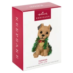 Hallmark Puppy Love Terrier 2023 Ornament 11 Hallmark Puppy Love Terrier 2023 Ornament -Hallmark Store Dog With Tinsel Keepsake Ornament 1599QXR8177 04