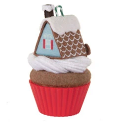 Hallmark Christmas Cupcakes Gingerbread Goodness Ornament -Hallmark Store Gingerbread House Cupcake Keepsake Ornament 1599QXR8017 06