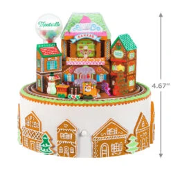 Hallmark Gingerbread Village Musical Ornament With Light And Motion 10 Hallmark Gingerbread Village Musical Ornament With Light And Motion -Hallmark Store Gingerbread Village With Train Keepsake Ornament 6499QGO2687 03