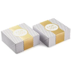 Hallmark 10" Gold And White Striped 2-Pack Gift Boxes With Bands -Hallmark Store Gold and White Striped 2Pack Gift Boxes With Bands 5EBC1226 06