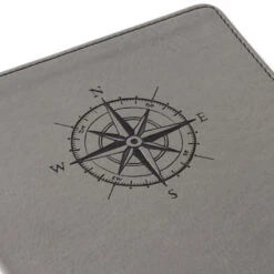 Hallmark Gray Etched Compass Faux Leather Notebook -Hallmark Store Gray Etched Compass Faux Leather Notebook 1HWJ1851 05