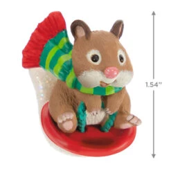 Hallmark Cute As A Button Special Edition Ornament -Hallmark Store Hamster on Button Sled Keepsake Ornament 1599QXE3317 03