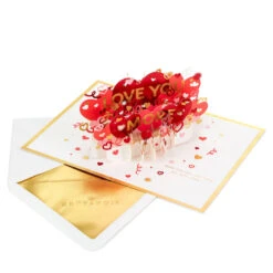 Hallmark Love You More 3D Pop-Up Love Card -Hallmark Store Heart Pattern 3D PopUp Love Card 1299IAV5835 02