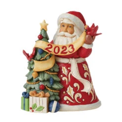 Enesco Jim Shore Dated 2023 Santa And Christmas Tree Figurine, 7.2"