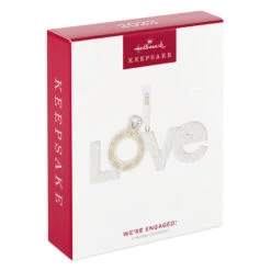 Hallmark We're Engaged! 2023 Porcelain Ornament 11 Hallmark We're Engaged! 2023 Porcelain Ornament -Hallmark Store Love With Engagement Ring Keepsake Ornament 1999QHX3077 04