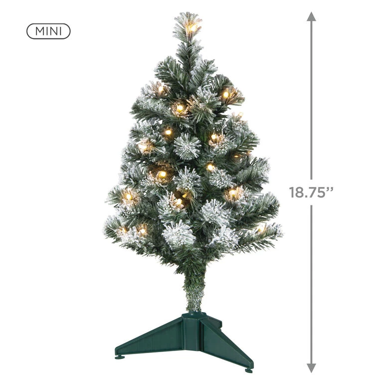 Hallmark Mini Flocked Pre-Lit Christmas Tree, 18.75" 4 Hallmark Mini Flocked Pre-Lit Christmas Tree, 18.75" - Image 2