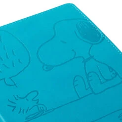 Hallmark Peanuts® Snoopy And Woodstock Faux Leather Notebook -Hallmark Store Peanuts Snoopy and Woodstock Etched Blue Notebook 1HWJ7053 05