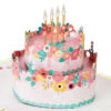 Hallmark Every Good Thing Floral Cake 3D Pop-Up Birthday Card -Hallmark Store Pink Cake and Flowers 3D PopUp Birthday Card for Her 1299LAD2886 01