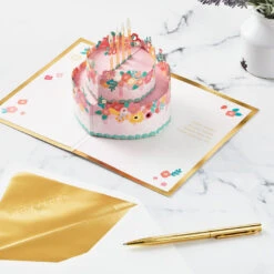 Hallmark Every Good Thing Floral Cake 3D Pop-Up Birthday Card 15 Hallmark Every Good Thing Floral Cake 3D Pop-Up Birthday Card -Hallmark Store Pink Cake and Flowers 3D PopUp Birthday Card for Her 1299LAD2886 06