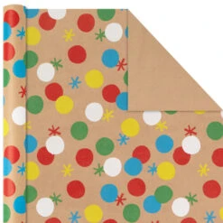 Hallmark Primary Birthday 3-Pack Kraft Wrapping Paper, 105 Sq. Ft. Total -Hallmark Store Primary Birthday 3Pack Kraft Wrapping Paper 5EWR6409 04