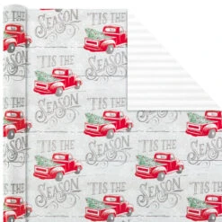 Hallmark Rustic Winter 3-Pack Reversible Metallic Christmas Wrapping Paper, 120 Sq. Ft. -Hallmark Store Rustic Winter Reversible Christmas Wrapping Paper 5JXW1034 04