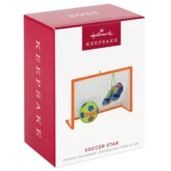 Hallmark Soccer Star 2023 Ornament -Hallmark Store Soccer Goal Shoes and Ball Keepsake Ornament 1399QGO2689 04