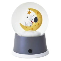 Hallmark Peanuts® Snoopy Sweet Dreams Snow Globe With Light -Hallmark Store Sweet Dreams Snoopy on Yellow Moon Water Globe 1BBY4760 03