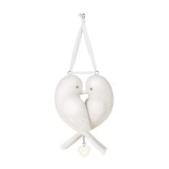 Hallmark Our Anniversary 2023 Porcelain Ornament -Hallmark Store White Love Birds Anniversary Keepsake Ornament 1999QHX3069 06