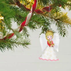 Hallmark Heirloom Angels Ornament -Hallmark Store White Pink Angel Keepsake Ornament 1699QXR8197 02