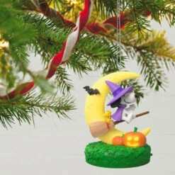 Hallmark The Peanuts® Gang Snoopy's Moonlit Mischief Musical Ornament With Light -Hallmark Store Witch Snoopy on Broom Keepsake Ornament 2699QFO5319 02