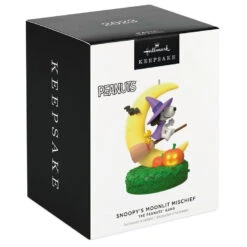 Hallmark The Peanuts® Gang Snoopy's Moonlit Mischief Musical Ornament With Light -Hallmark Store Witch Snoopy on Broom Keepsake Ornament 2699QFO5319 04