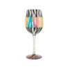 Lolita Love Your Stripes Handpainted Wine Glass, 15 Oz. 2 Lolita Love Your Stripes Handpainted Wine Glass, 15 Oz. -Hallmark Store Zebra Stripes Handpainted Wine Glass 6010156 01